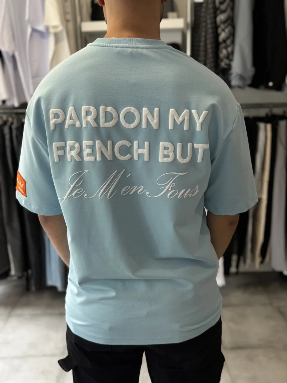 T-shirt bleu PARDON MY FRENCH