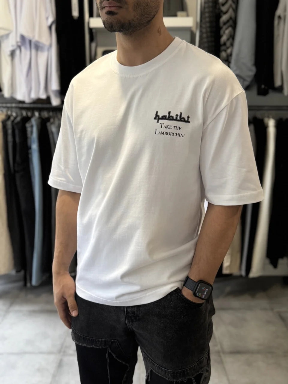 T-shirt blanc HABIBI
