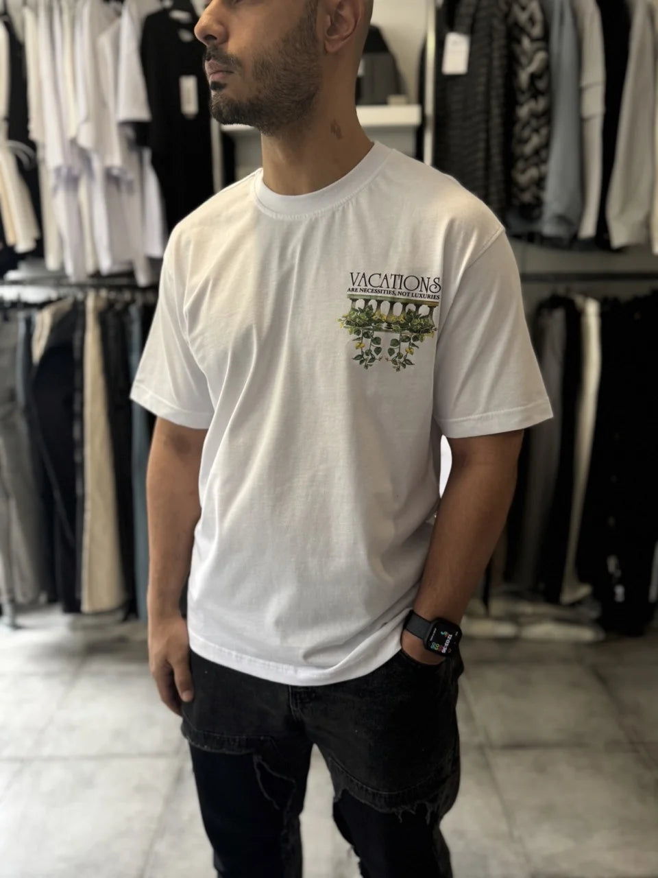T-shirt VACATIONS blanc
