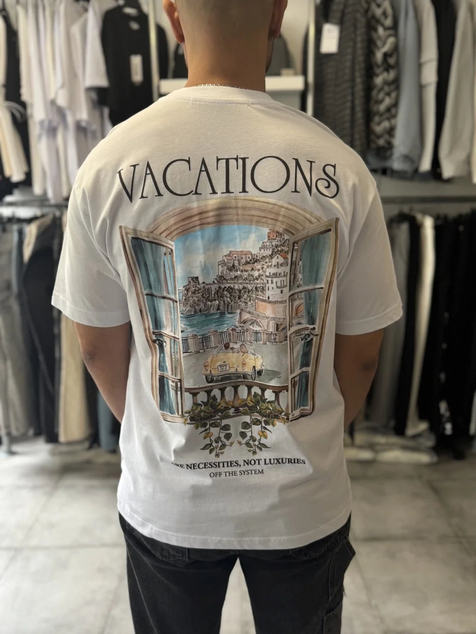 T-shirt VACATIONS blanc