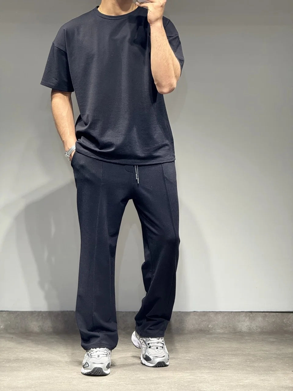 Ensemble décontracté t-shirt pantalon noir