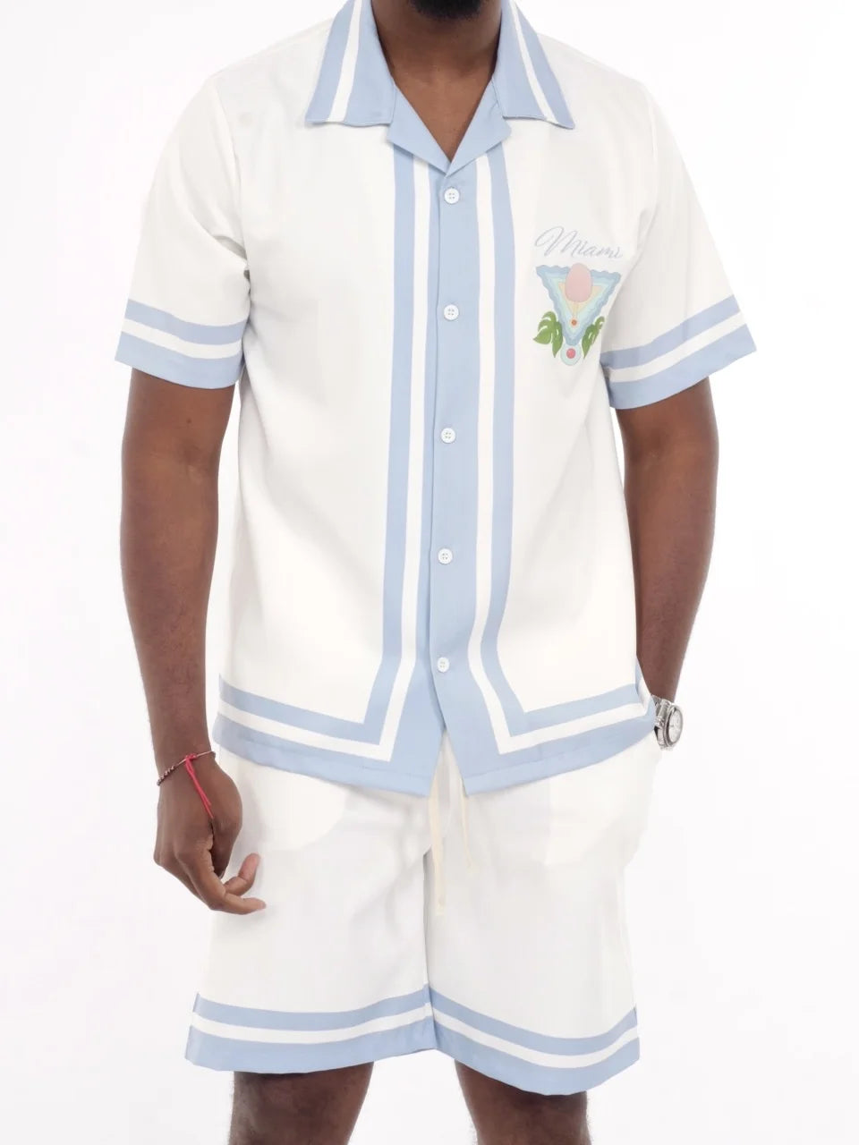 Ensemble short chemise Miami Blanc