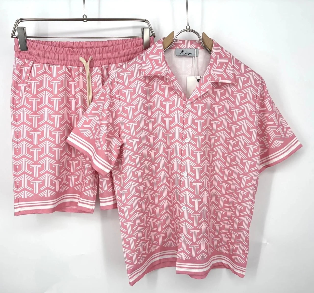 Ensemble short chemise TOUR rose