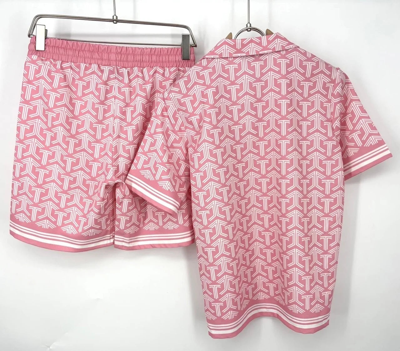 Ensemble short chemise TOUR rose