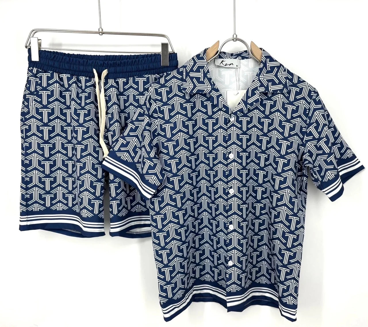 Ensemble short chemise TOUR bleu