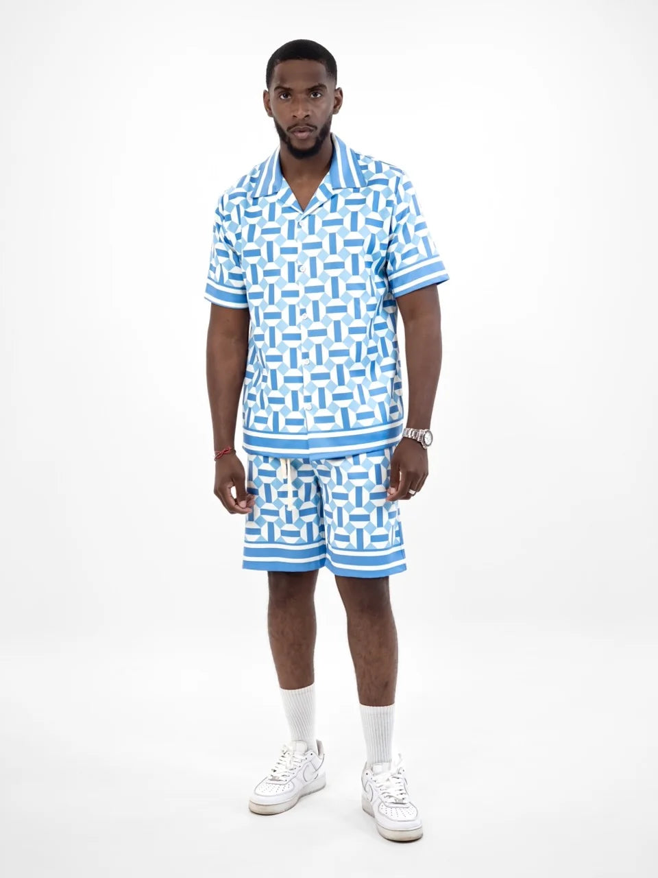 Ensemble short chemise RECTO bleu