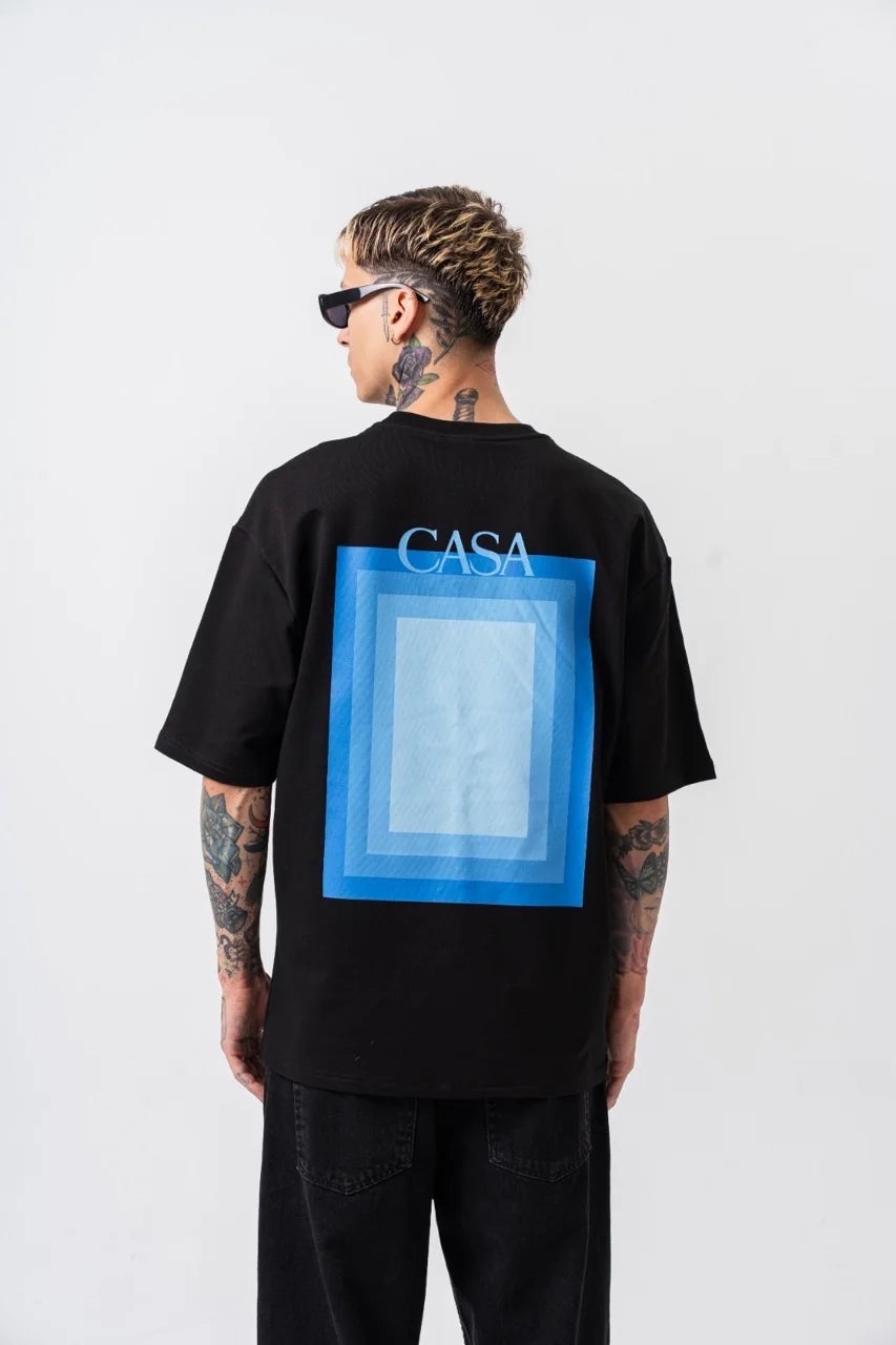 T-shirt CASA rectangle imprimé noir