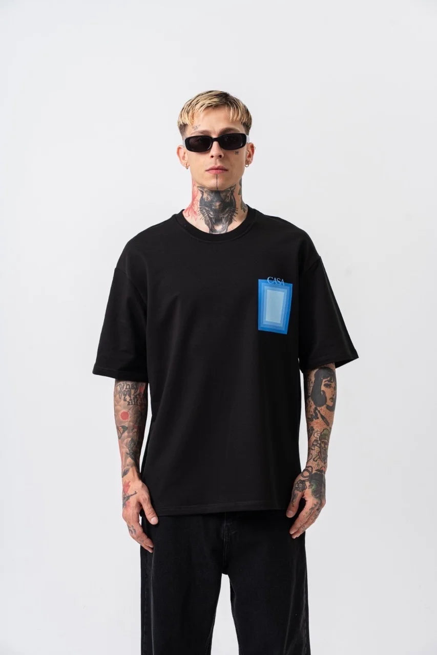 T-shirt CASA rectangle imprimé noir