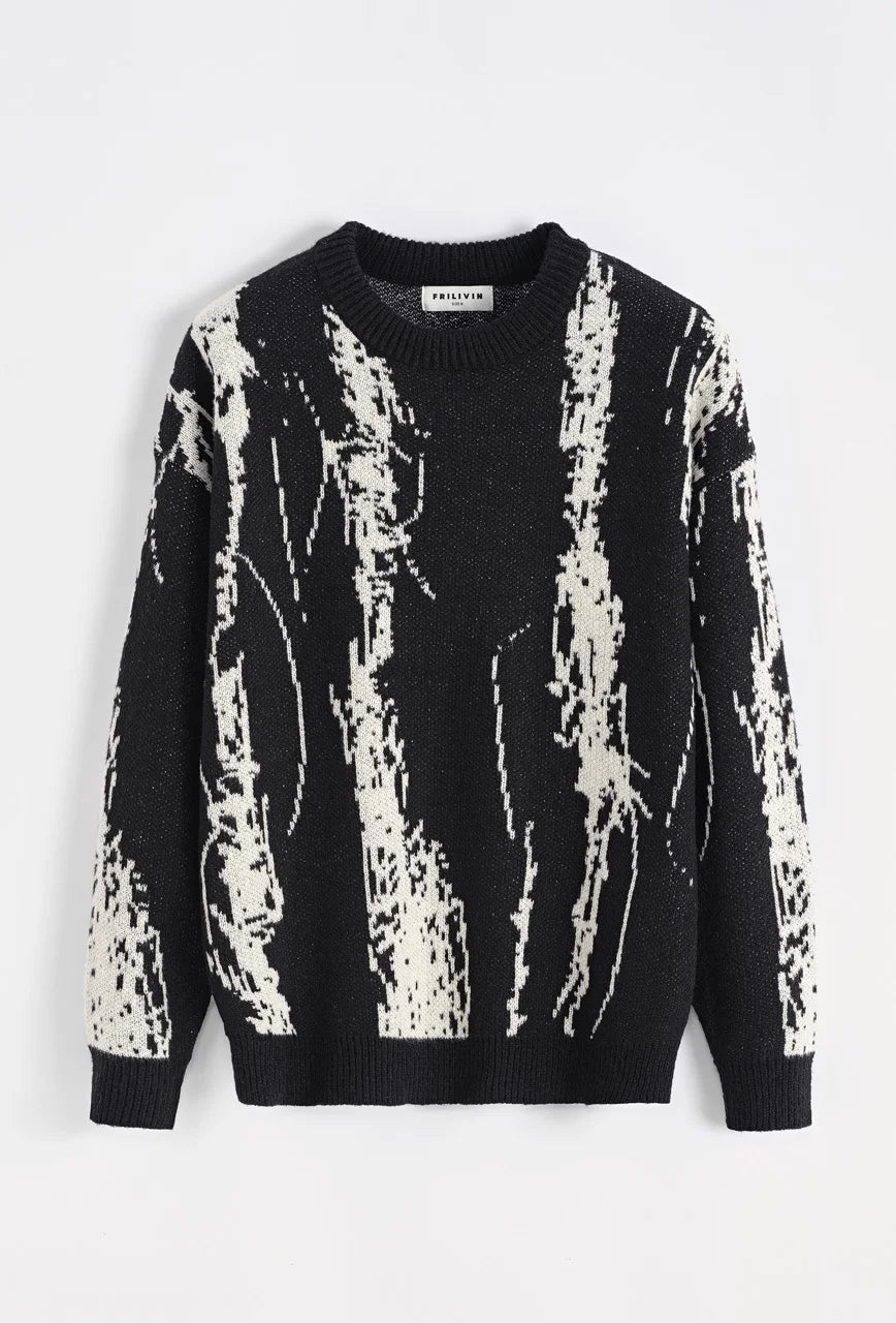 Pull en maille noir et blanc | Lyon