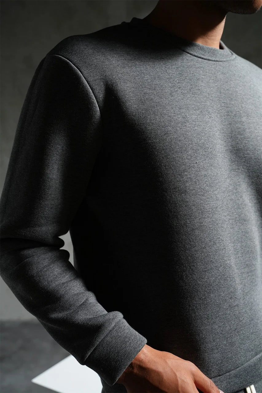 Ensemble basique pull et pantalon coupe droite Anthracite | Lyon