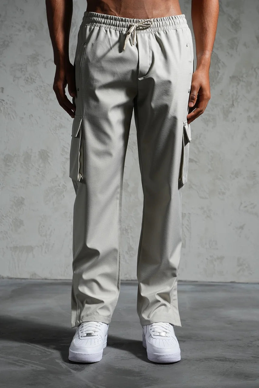 Pantalon cargo fermeture éclair de couleur Stone Gris | Lyon
