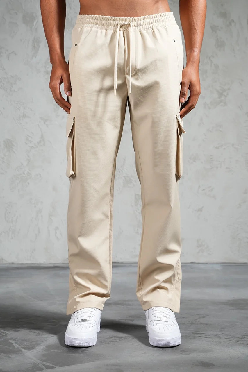 Pantalon cargo fermeture éclair de couleur Beige | Lyon