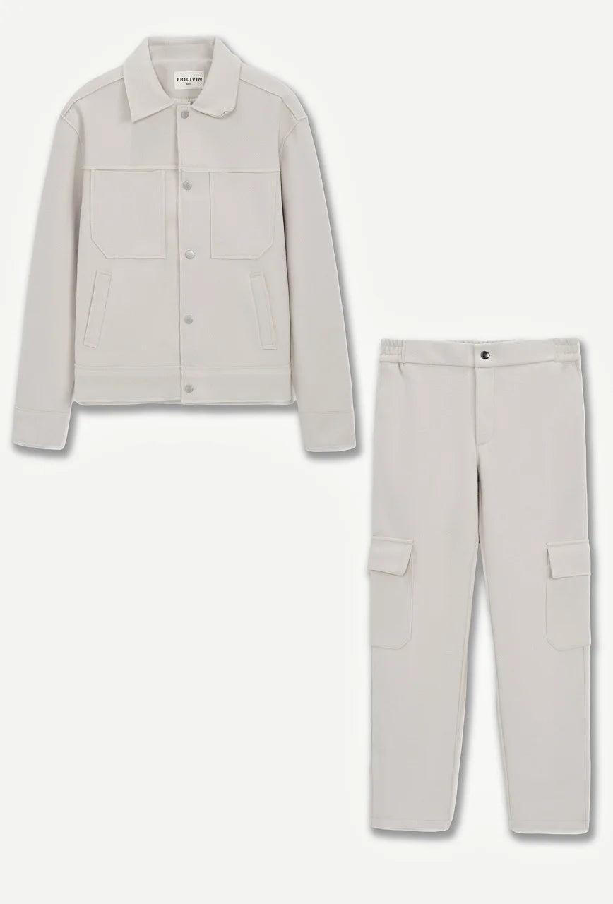 Ensemble épais veste fermeture éclair et pantalon class beige | Lyon