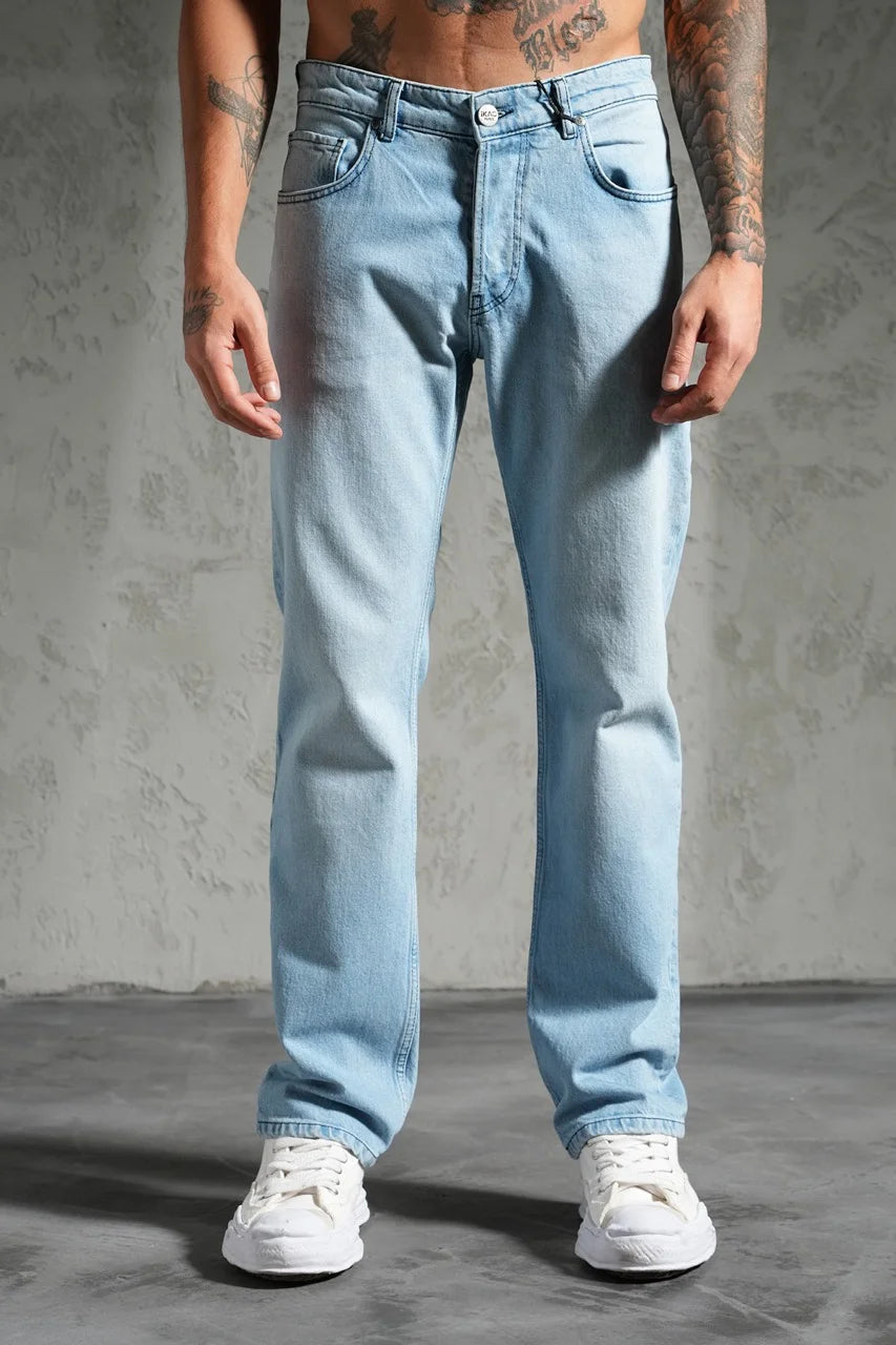 Pantalon jean coupe droite basique bleu | Lyon