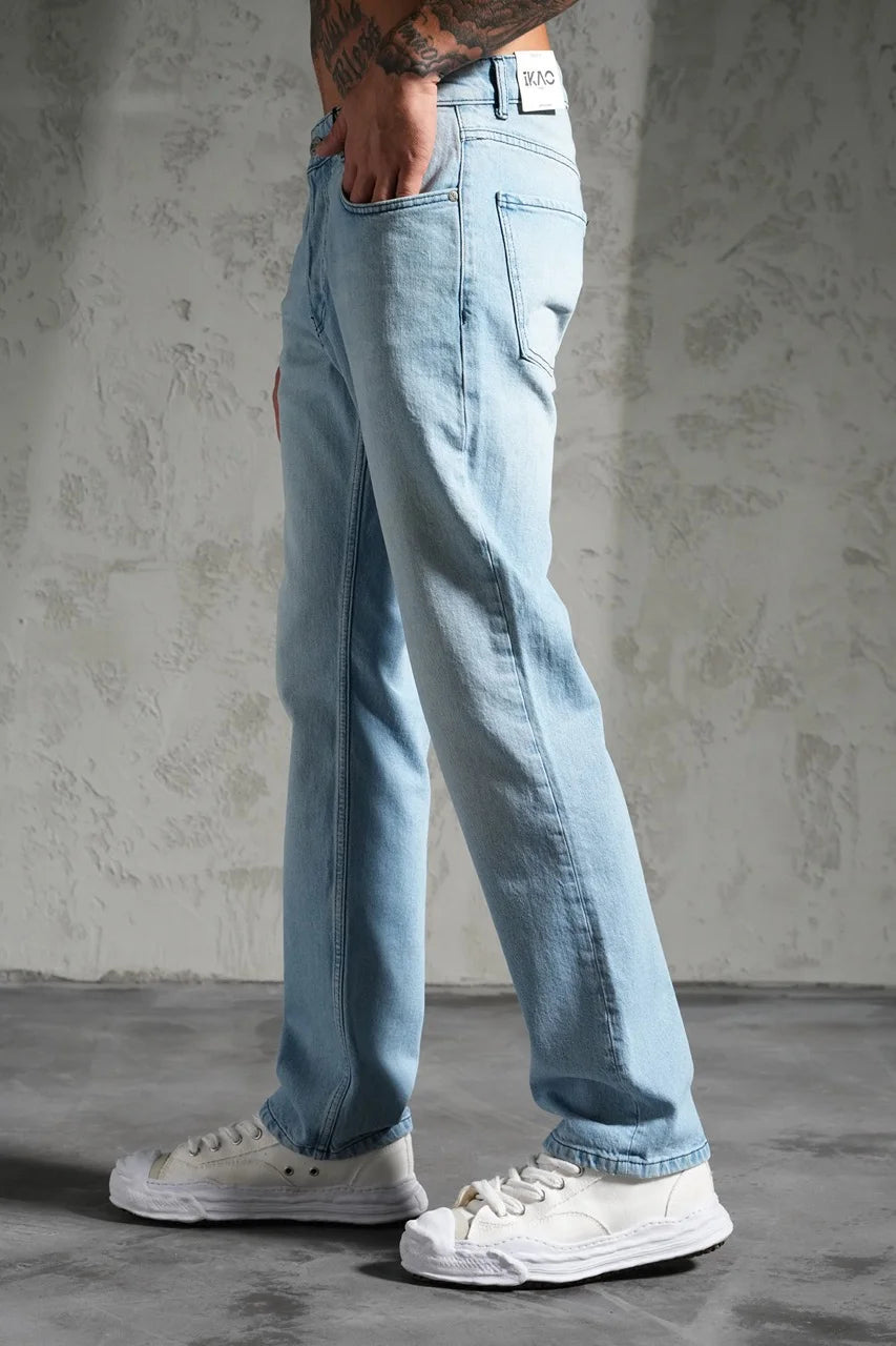 Pantalon jean coupe droite basique bleu | Lyon