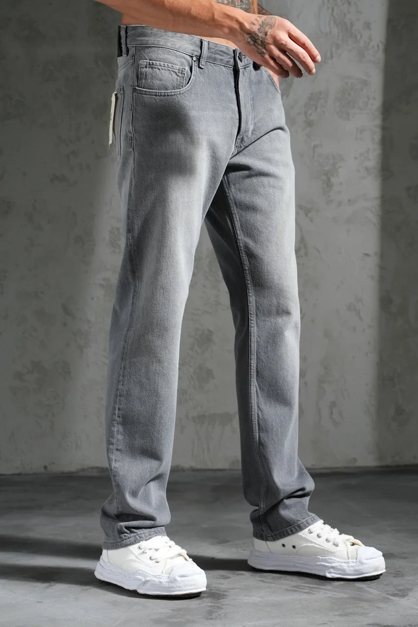 Pantalon jean coupe droite basique gris | Lyon