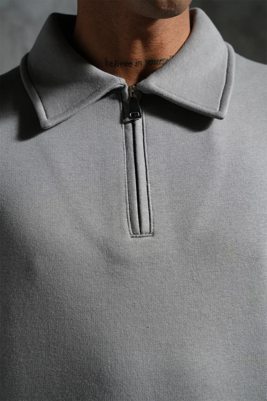 Ensemble pull col zippé et pantalon coupe droite Anthracite | Lyon