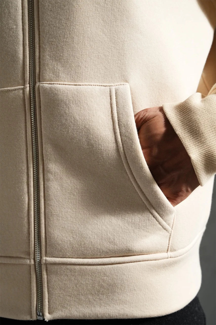 Veste à capuche avec motifs cœur brodé Beige| Lyon