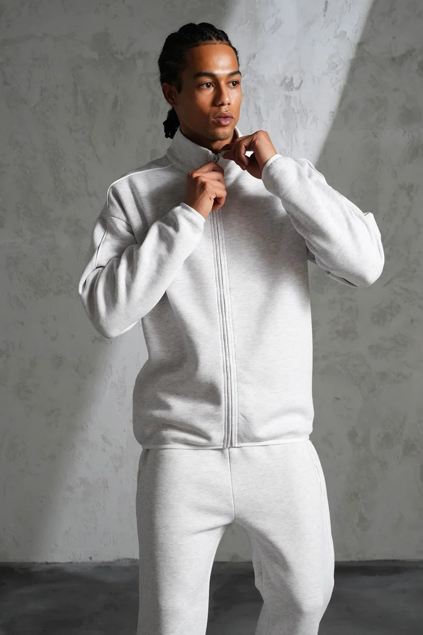 Ensemble basique de couleur grise pantalon coupe droite et veste sans capuche | Lyon