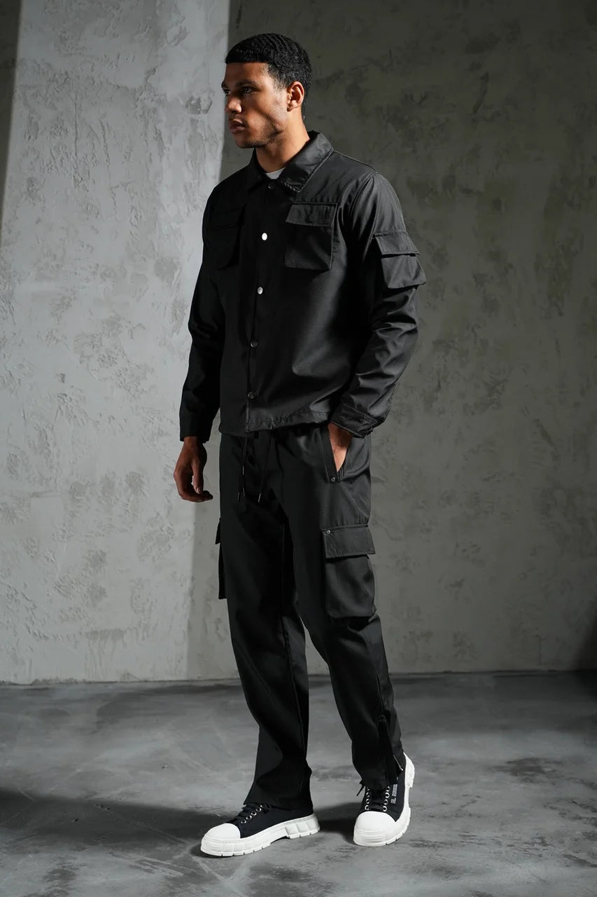 Ensemble cargo veste et pantalon de couleur noire | Lyon