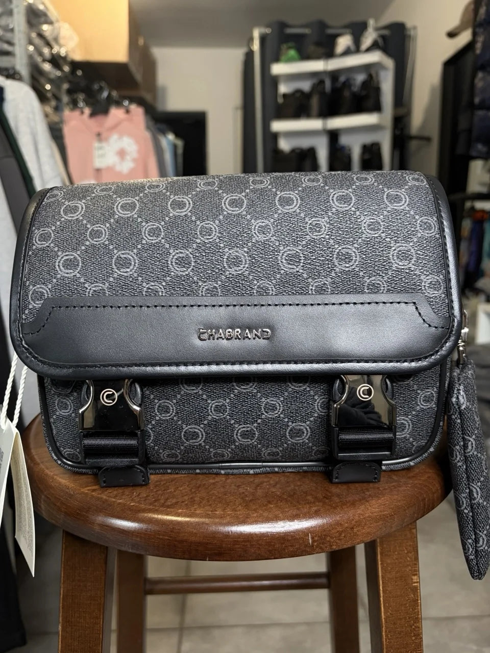 Sacoche à rabat, bandoulière CHABRAND NOIRE Mini sigles| LYON