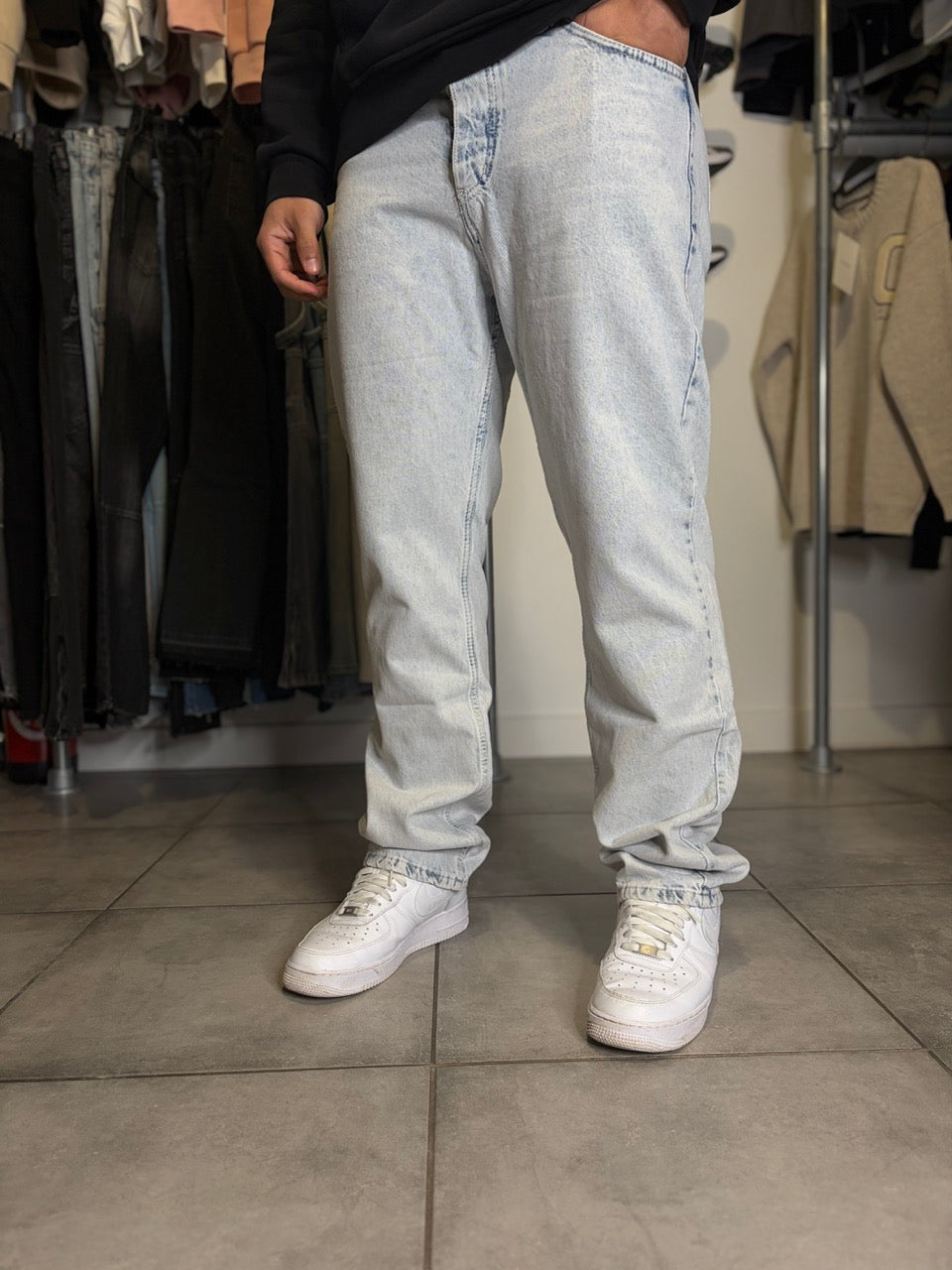 Pantalon jean coupe droite basique bleu claire | Lyon