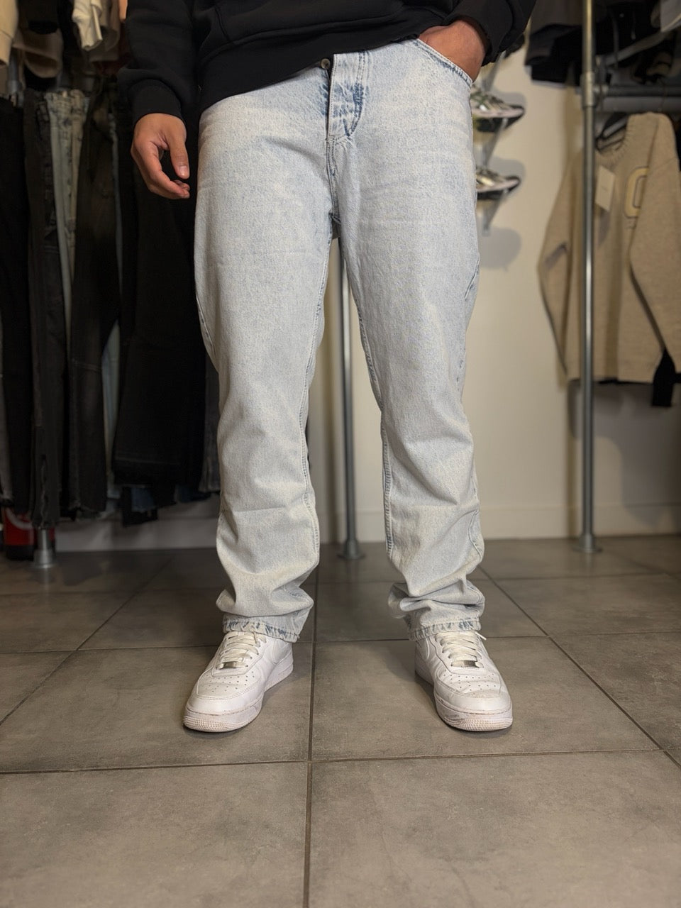 Pantalon jean coupe droite basique bleu claire | Lyon