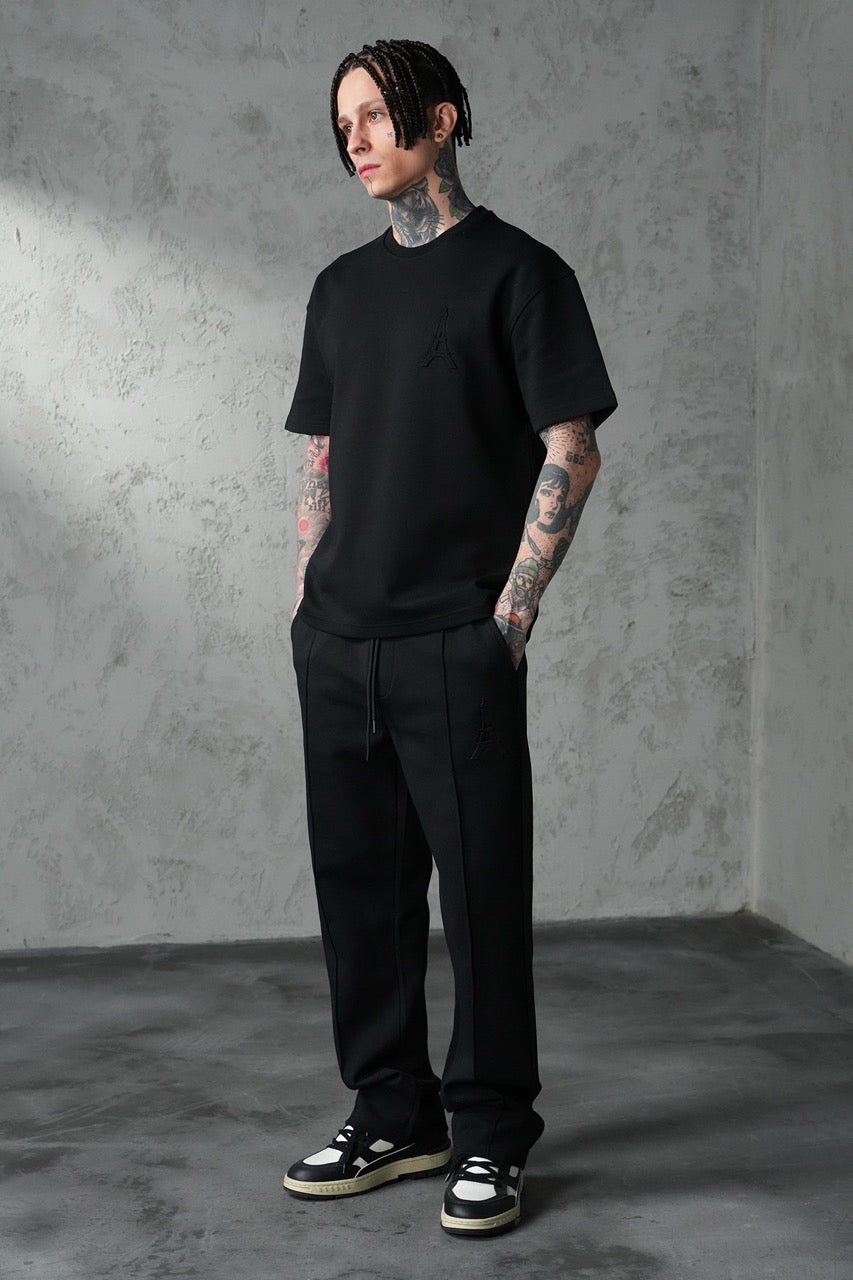 Ensemble épais oversize t-shirt Pantalon noir motif Tour Eiffel | Lyon