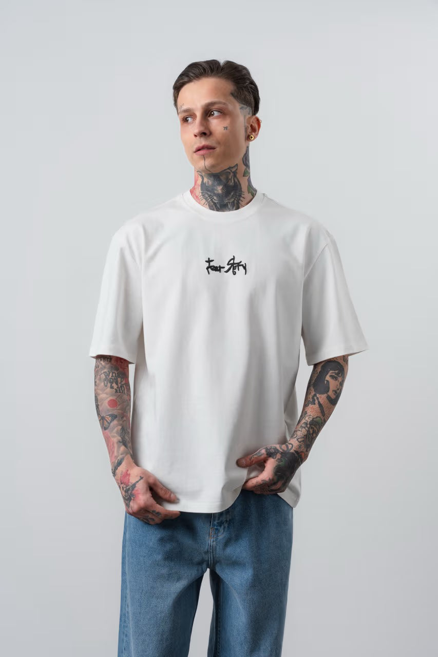 T-shirt oversize FEAR STORY blanc