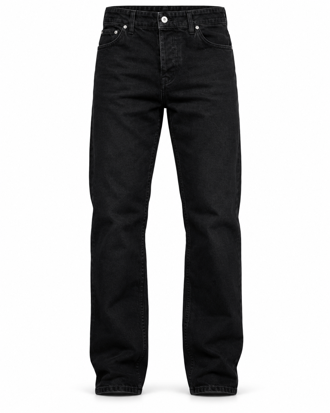 Jean homme noir coupe droite - vue de face