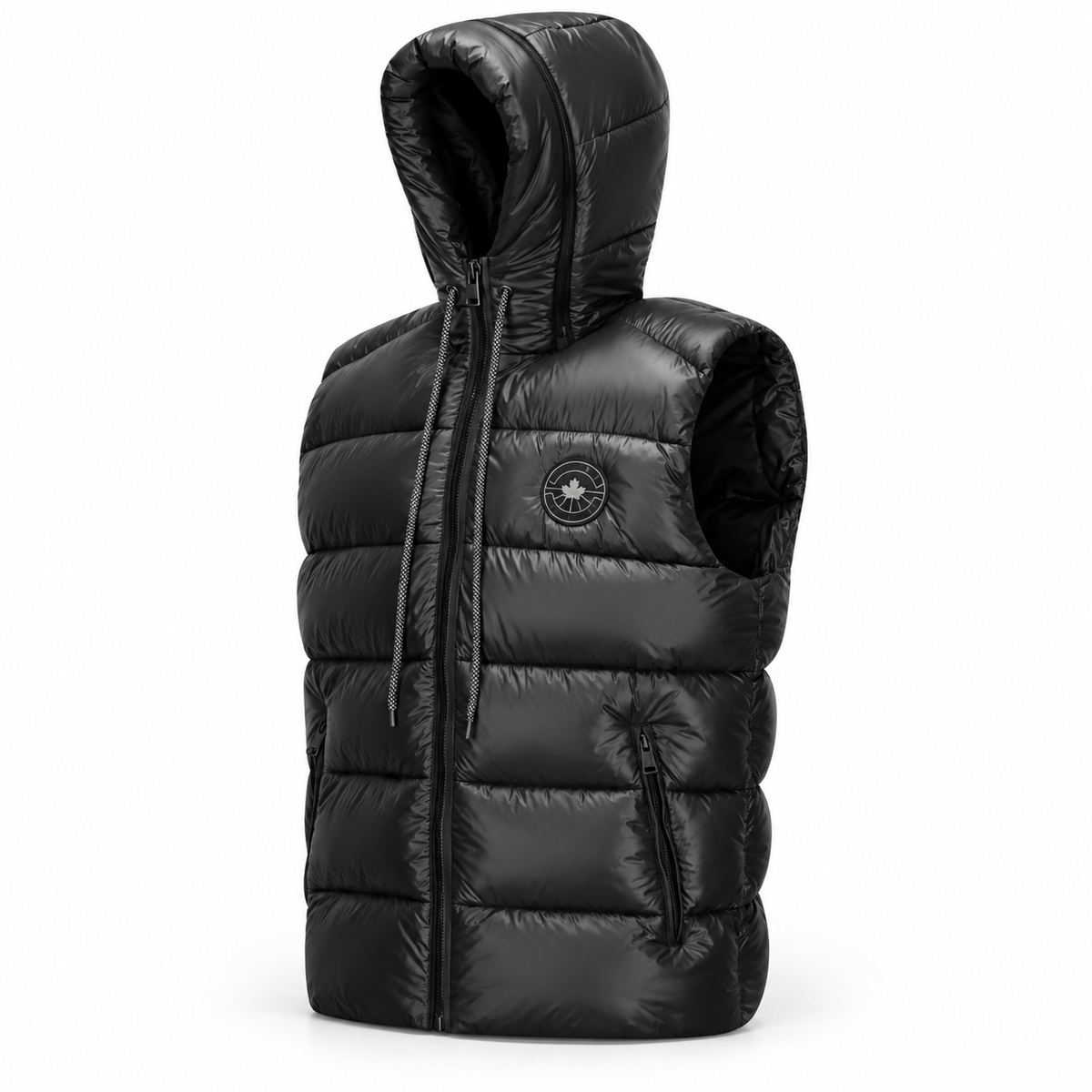 Doudoune sans manches noire PARAGOOSE SPORT – vue trois quarts
