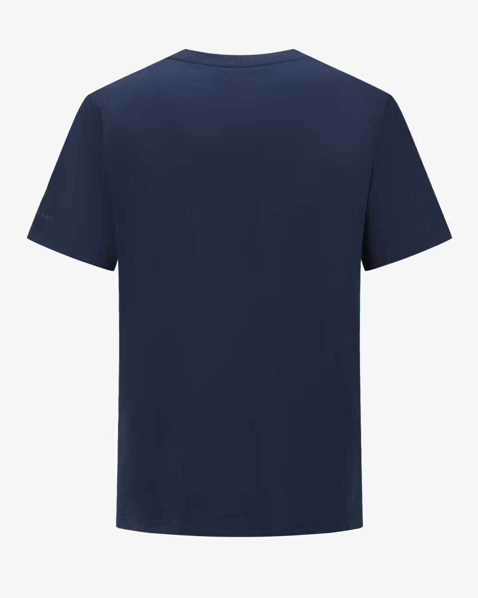 T-shirt bleu marine coton uni logo silicone Chabrand | Lyon