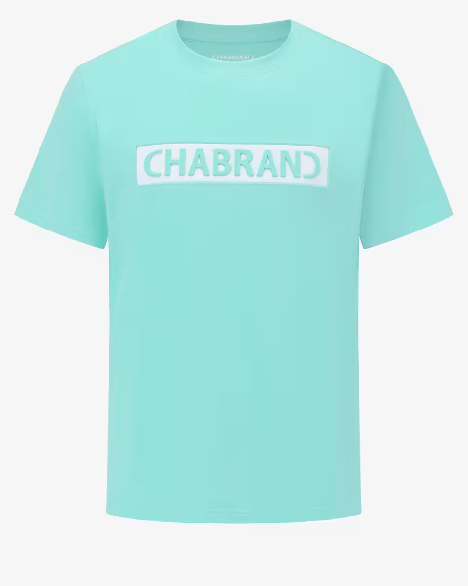 T-shirt vert d'eau Chabrand logo encadré | Lyon