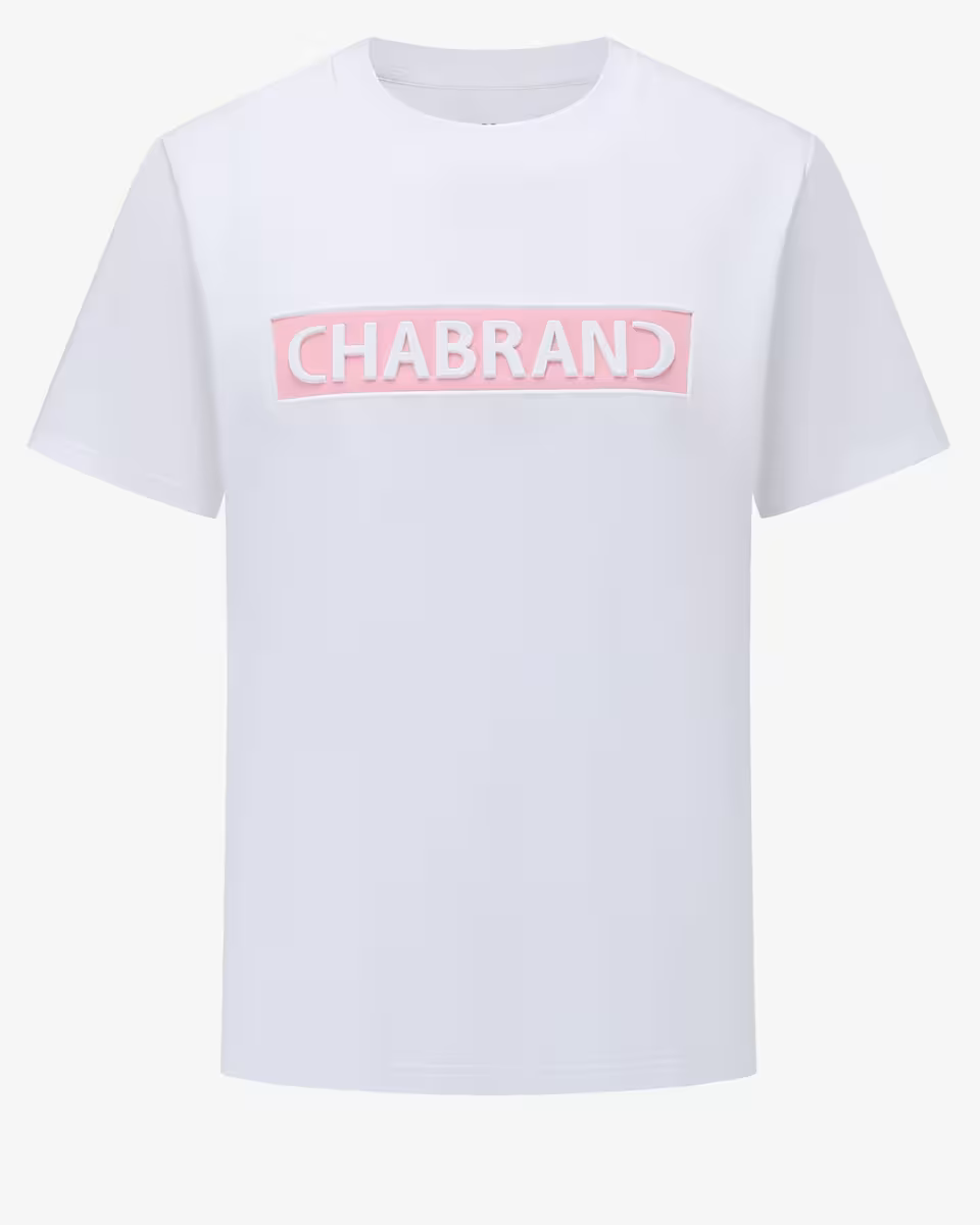 T-shirt blanc Chabrand logo encadré | Lyon