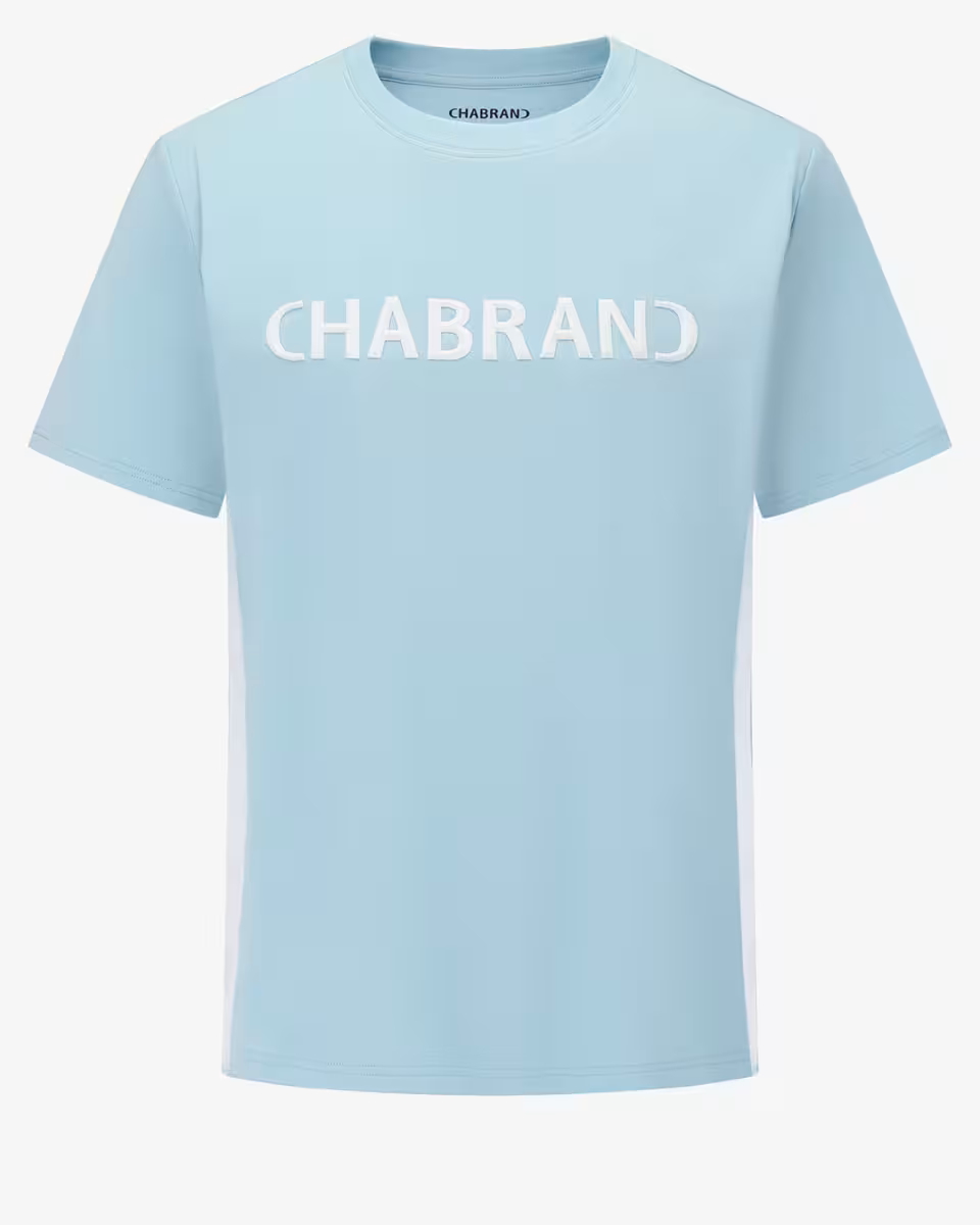 T-shirt bleu logo relief Chabrand | Lyon