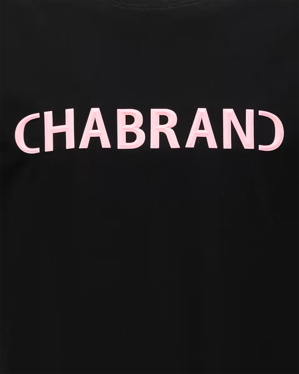 T-shirt noir logo relief Chabrand | Lyon