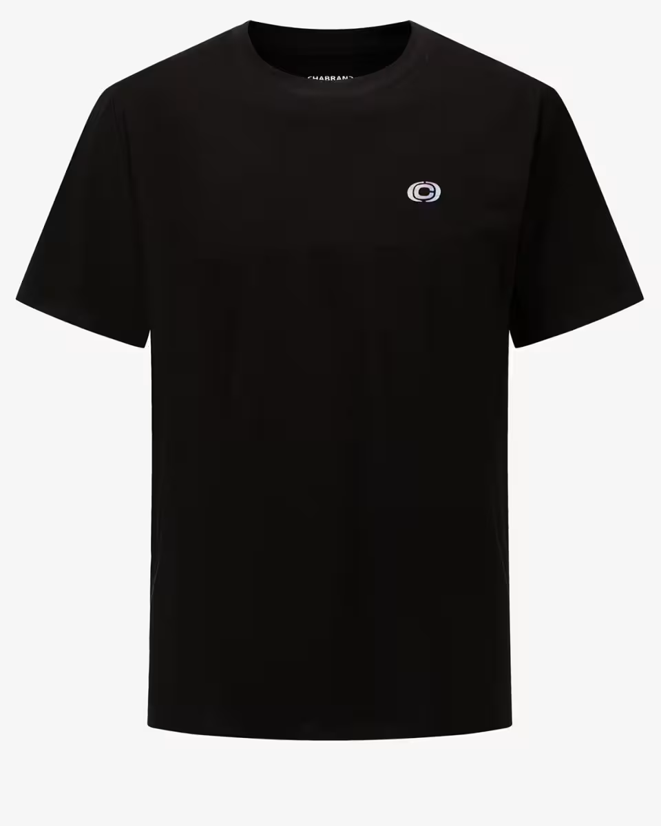 T-shirt noir logo vertical Chabrand | Lyon