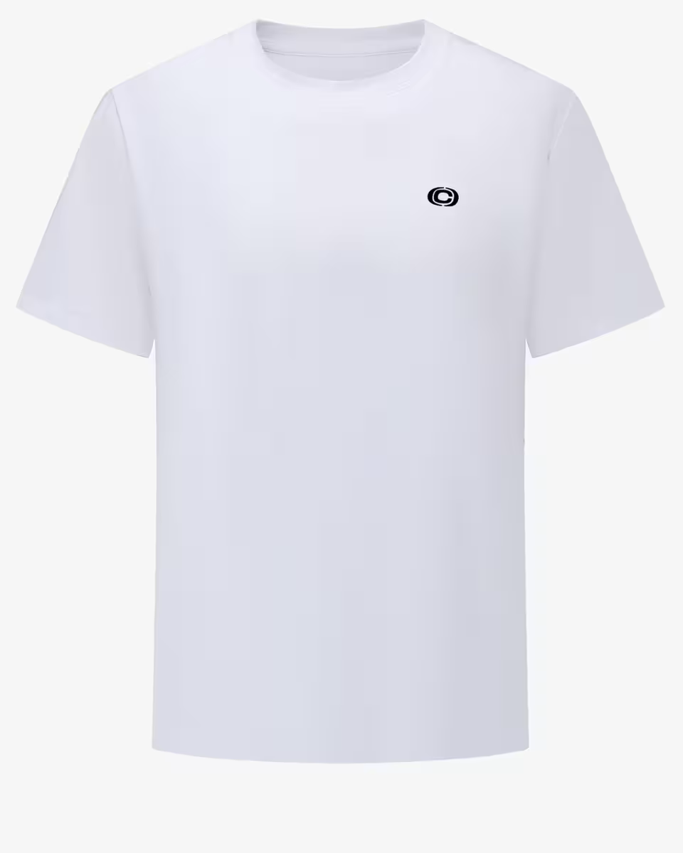 T-shirt BLANC logo vertical Chabrand | Lyon