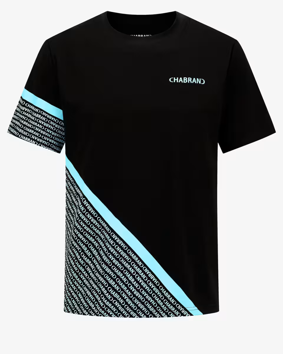T-shirt noir Homme Multi-Logos Chabrand | Lyon