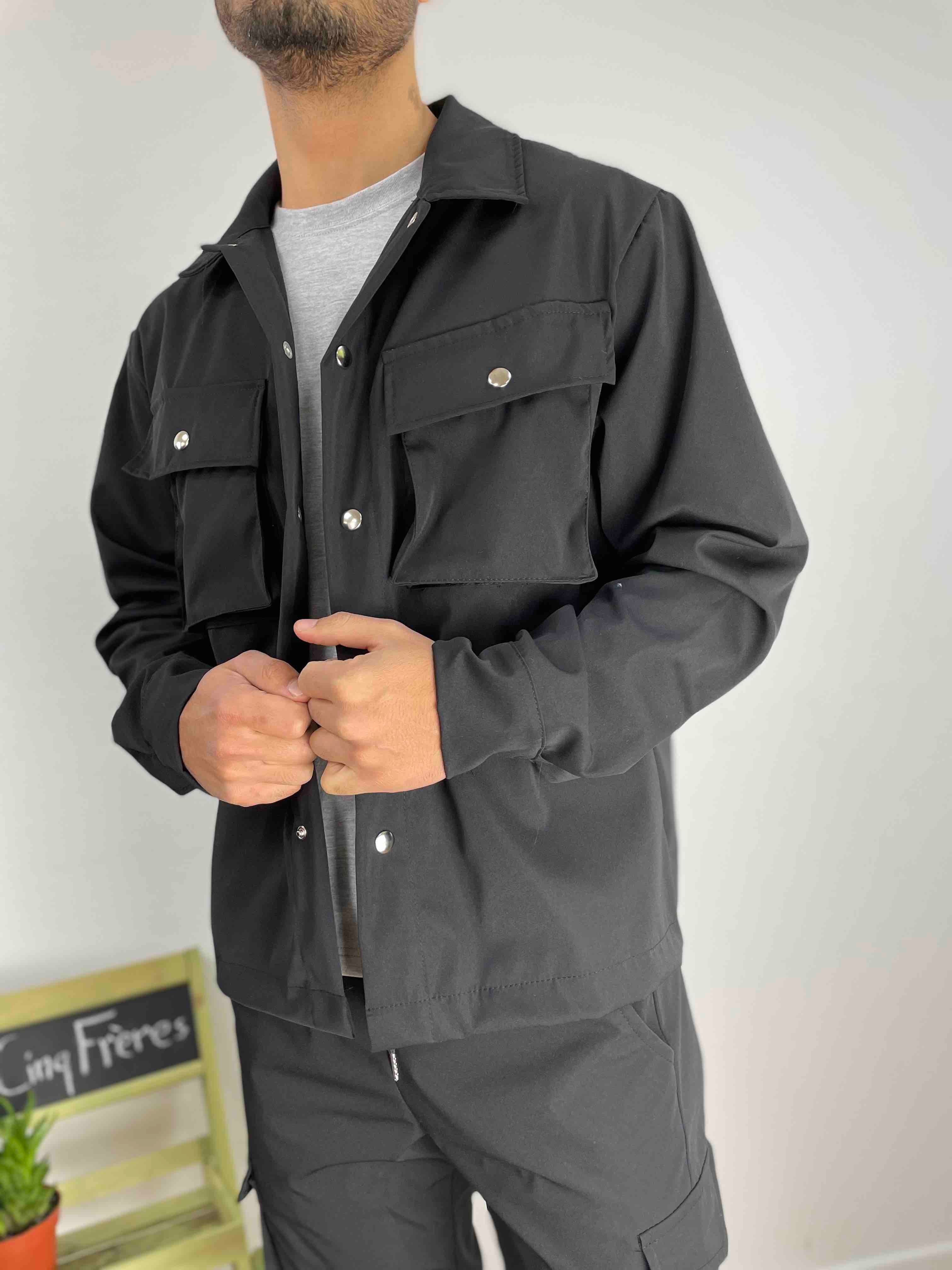 Veste best sale cargo noir